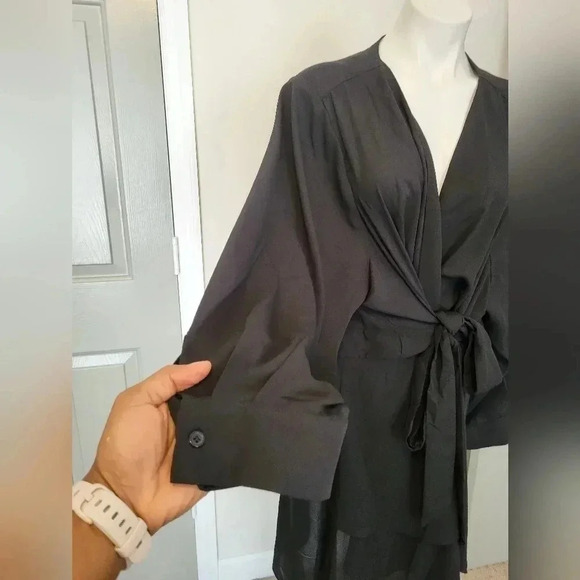 City Chic Black Sultry True Wrap Plus Size Contemporary Casual Dress(XXL/24) - Picture 6 of 10